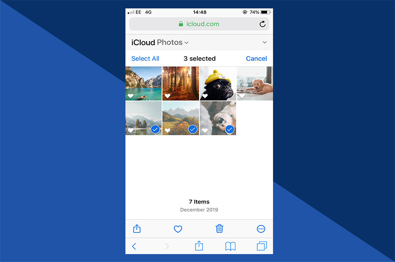 iCloud - iPhone Choose photos for deletion