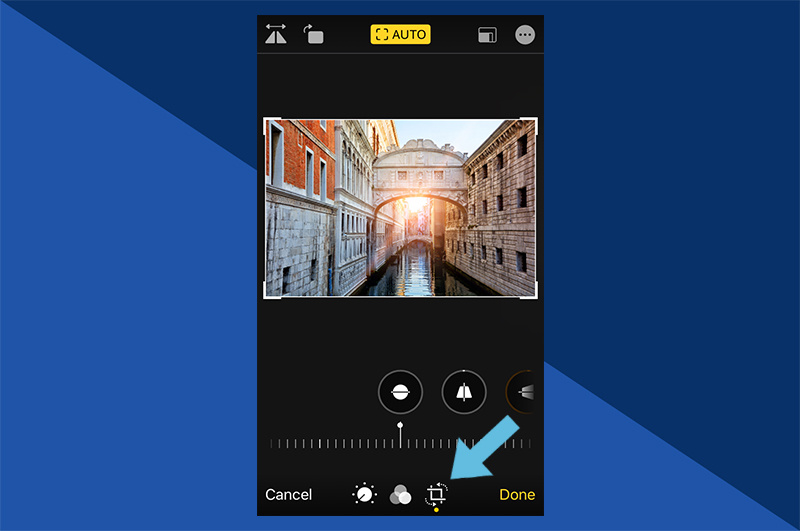 Tap the Crop/Rotate icon