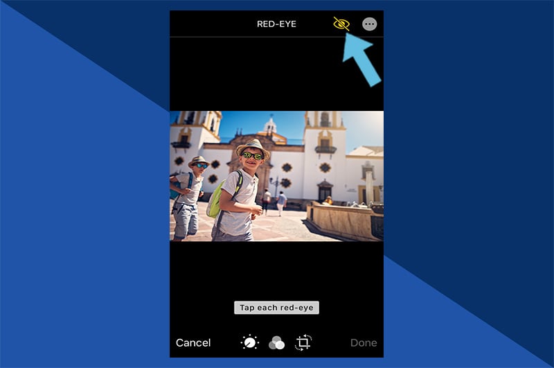 click the Remove Red-eye icon