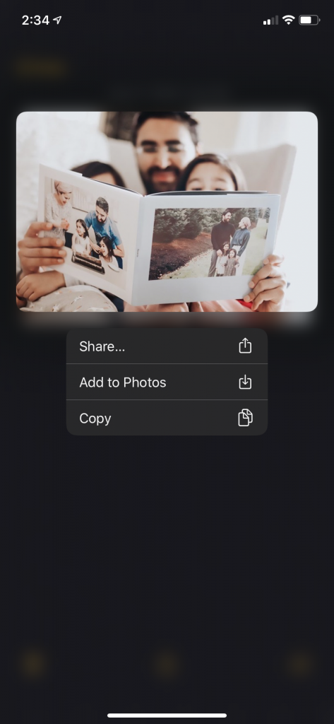 Adding your image to the Photos app.