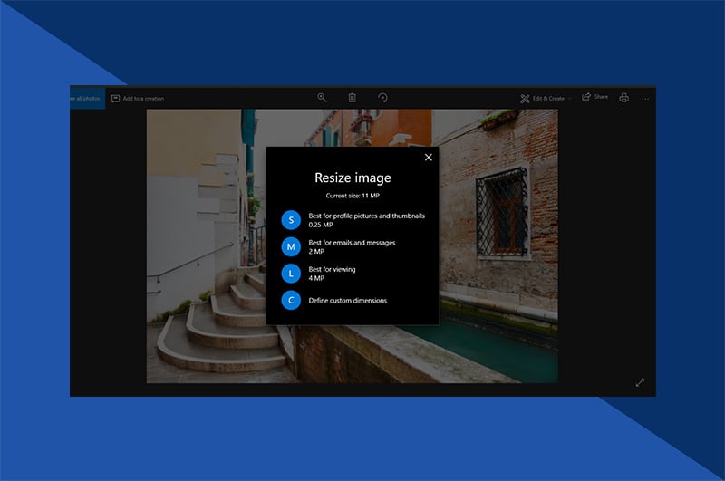 Reduce a photo size Windows - Resize Image