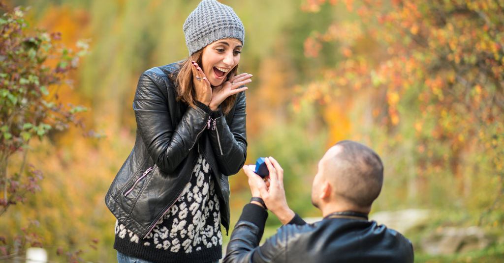 Recreate the big moment when posing for engagement photography.