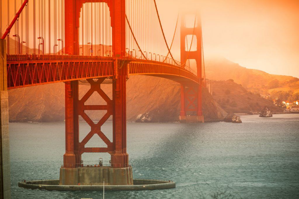 Golden Gate Bridge on a foggy day