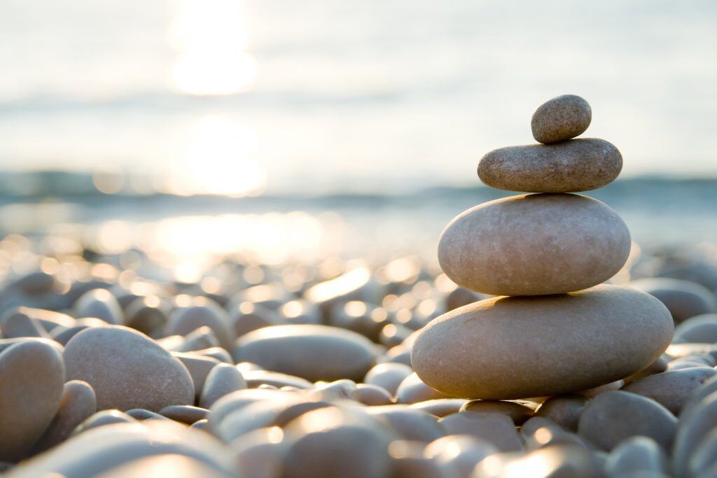 This example of nature photography uses the rule of thirds for a closeup of beach pebbles.