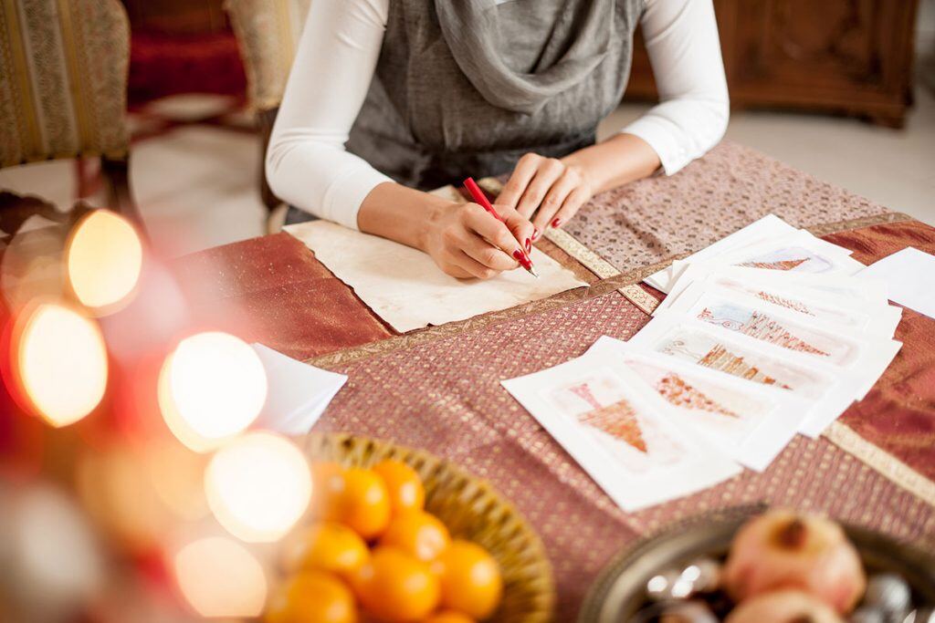 A woman getting ready to write a letter | Motif