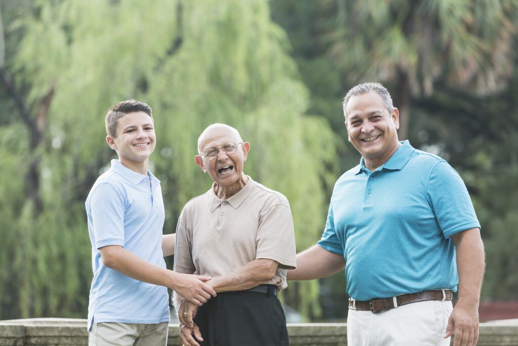 Pair your dad-themed jokes with a picture of three generations of fathers and sons.