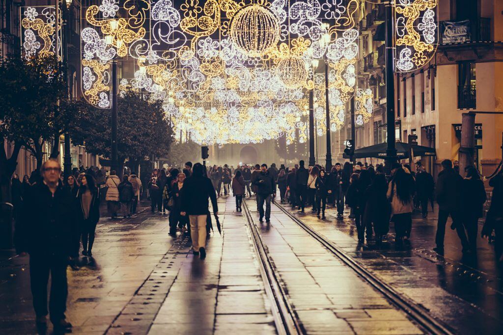 City Center on a Rainy Winter Night